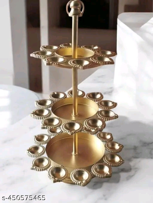 Handcrafted Metal Urli Bowl with 3 layer | Antique Finish Decorative Urli for Diwali Lighting & Home Décor | Traditional